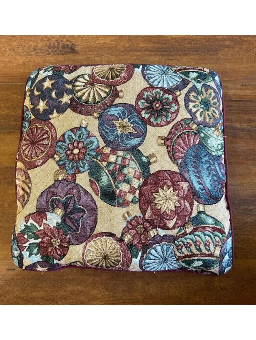 Decorative Square Throw Pillow with Holiday Pattern
